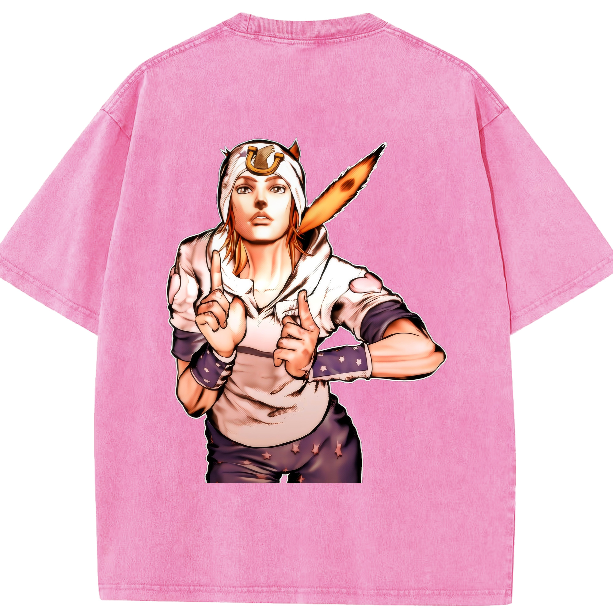 （画像用） ジョジョの奇妙な冒険 ジョナサン?ジョースター JoJo's Bizarre Adventure Jonathan Joestar 綿100% ヴィンテージ風 半袖Tシャツ（背面プリント）